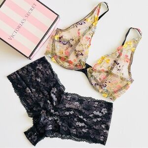 34DD LARGE Victoria’s Secret floral bra set